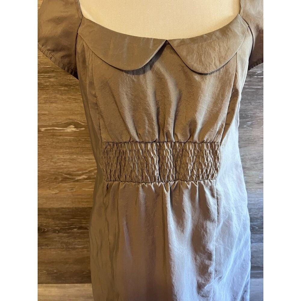 Anthropologie Maeve Dress Peter Pan Collar Short Brown Size 4 - Picture 4 of 11